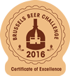 Brussels Beer Challenge 2016 - Certificate of Excellence